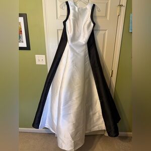 Elegant Black and White Evening Gown